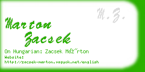 marton zacsek business card